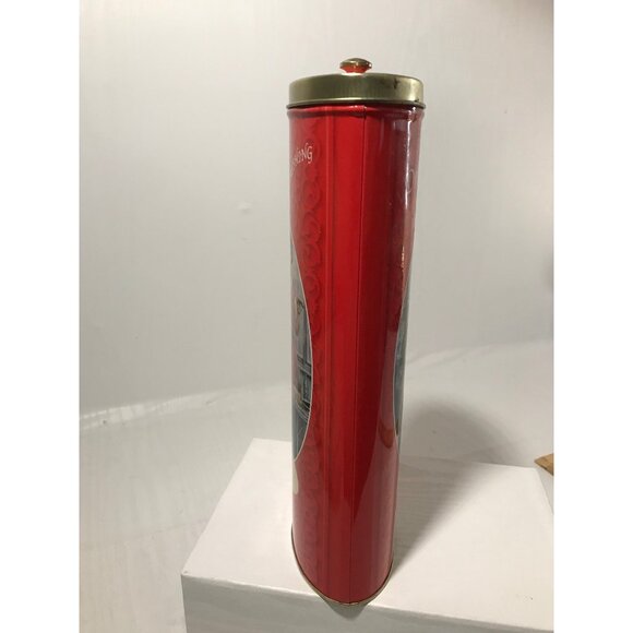 Coca Cola Tin Canister Tall Oval Vintage Container Retro Advertising Coke 11" - Picture 3 of 14